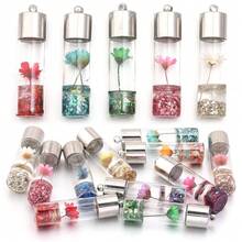 2pcs/Pack Dried Flower Star Wish Bottle Pendant, 4.5cm Cute Necklace, Phone Chain, Earring DIY Jewelry Pendant, Exquisite Holiday Handmade Decoration - Wishing Bottle - View 2