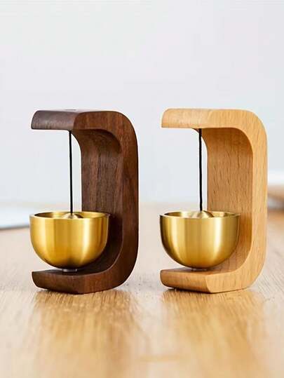 Japanische Holz-Magnetklingel mit Windspiel, erzeugt melodischen Klang, geeignet für Hauseingang, Wohnzimmer, Schlafzimmer, schafft friedlichen und harmonischen Willkommensgruß, einzigartiges kulturelles Geschenk und Zen-Dekoration