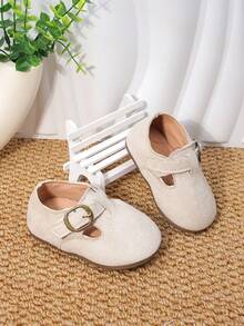 Toddler Kids Shoes, British Style Girls Leather Shoes, New Spring/Autumn Boys & Girls Soft Bottom Shoes, Baby Moccasins - Beige - View 3
