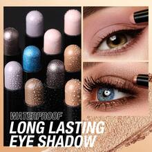 8色珠光高光眼影棒套装，珠光和哑光双色，防水防汗持久，金属光泽乳霜质地，易于涂抹，可用于眼影、高光、修容，适合日常、工作、派对、舞台妆容。 - 彩色 - 查看 9