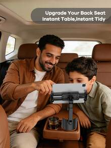 REMAX 适用于4.7-9.4英寸手机/平板电脑的杯架，多角度和高度可调，稳固防滑，适配3.3-3.75英寸杯底，360°旋转，1秒安装，可伸缩车载配件 - TS03-C46 黑色 - 查看 2