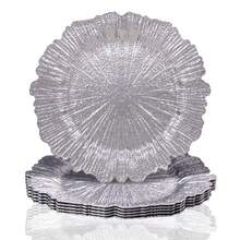 12/36pcs 13" Charger Plate, Floral Reef Charger For Dinning Plates, Table Setting And Wedding Party Table Decor. - Silver - View 2