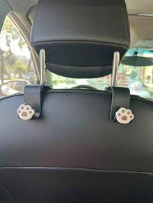2 piezas Ganchos colgantes con forma de huella marrón linda, ganchos traseros para coche, accesorios interiores para coche, almacenamiento para coche, ganchos fijos multiusos, ganchos de almacenamiento universales - Estilo de huella - Ver 14