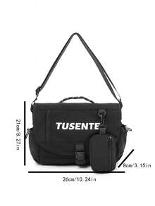 男士休闲单肩包，适合日常通勤、旅行、购物和散步等多种场合。 - 黑色 - 查看 2