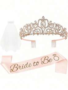 3 pièces Décorations pour enterrement de vie de jeune fille, couronne de douche de mariée, écharpe "Mariée" et voile pour femmes, cadeaux pour enterrement de vie de jeune fille, fournitures pour enterrement de vie de jeune fille, cadeaux, faveurs - Multicolore - Voir 7