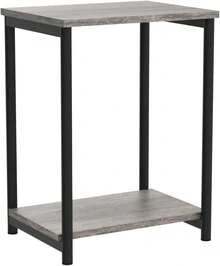 Mesas auxiliares, Juego de 2, Mesitas de Noche, con Estante de Almacenamiento, Marco de Acero, para Sala de Estar, Dormitorio, Estilo Industrial, Marrón Rústico y Negro MLET272B01 - Greige Brezo + Negro Clásico - Ver 11