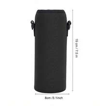 CYPNBolsa Portabotellas de Agua Neopreno con Correa para el Hombro para Exteriores Soporte para Botellas de Vidrio y Acero Inoxidable NegroFashion - como en la foto - Ver 6
