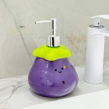 1PC Eggplant-Shaped Press-Type Soap Dispenser, Lotion Bottle, Suitable For Home Use In The Bathroom, Press-Type Hand Sanitizer Dispenser Bottle, High-Quality Ceramic Empty Bottle. - Multicolor - View 8