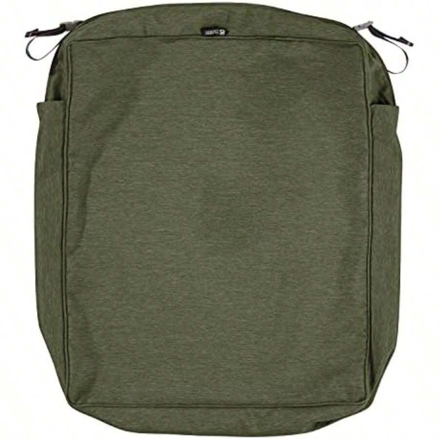 Classic Accessories Montlake FadeSafe - Funda de cojín cuadrada resistente agua de 21 x 21 x 3 pulgadas, para asiento aire última intervensión, funda de cojín para silla de muebles de patio, color gris jaspeado, fundas de cojín para muebles de patio(23"W x 25"D x 5"Thick helecho jaspeado) - Multicolor - Ver 1