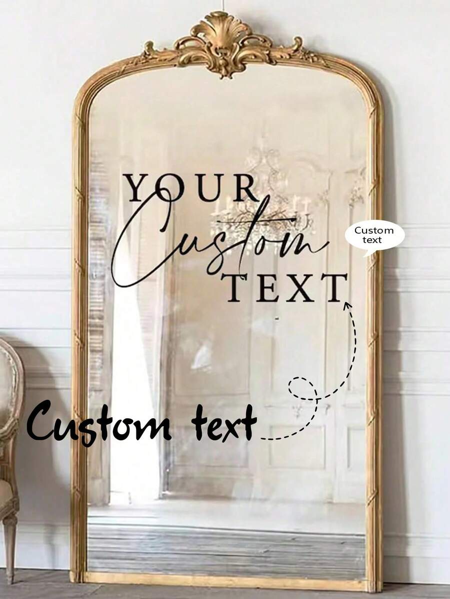 Customizable Mirror Surface Wedding Stickers, Suitable For Weddings And Events, Can Be Used As Welcome Sign Stickers, Bridal Shower Activity Display Stickers. Multifunctional, Decorative, Reusable, Exquisite, Fashionable, High-Quality, Colorful, Modern, Customizable, Personalized, Unique, Ideal Gift For Him, Also Suitable For Her, Boyfriend, Dad, Girlfriend, Mom, Family, Friends, Can Be Used In Tea Room, Home, Garden And Other Occasions. - Multicolor - View 1
