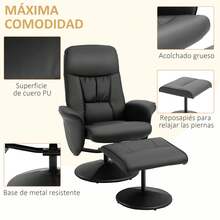 HOMCOM Cadeiras de sala de estar - Preto - Ver 4