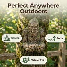 户外大脚怪造型喂鸟器 - 可爱有趣的悬挂式喂鸟器，木纹质感，手工彩绘细节，隐藏式挂钩设计，是送给爱鸟人士的完美礼物 - 均碼 - 查看 3