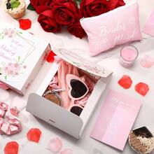 88 Pcs Bridesmaid Proposal Gifts Bridesmaid Box Set Maid Of Include Box Candle Invited Cards Scrunchies Hair Elastics Ties Knotted Bracelets Pens Blue - 粉紅色 + 清新 - 查看 8