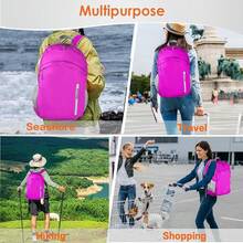 35L Waterproof Backpack Beach Foldable Lightweight Dry Wet Split HiFKing Backpack Men Women Hot Pink - 粉紅色的 - 查看 6