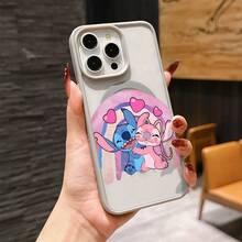 This Disney Lilo & Stitch Phone Case, Featuring Stitch And Angel Cartoon Characters, Boasts A Cute And Playful Design, A Simple And Stylish Appearance, And A Smooth And Comfortable Feel. It Features A Magnetic Back, Camera Protection, A Transparent And Fashionable Back Panel, And Reinforced Corners For Effective Drop Protection, Making It An Ideal Choice For Young People. This Phone Case Is Compatible With IPhone 17/16/15/14/13/...12/11/XR/XS/X Series And SamsungGalaxy S22, S23, S24, And S25 Series Phones. It's The Perfect Gift For Friends And Family. - 粉色 - 查看 8