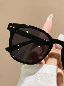 1 Pair Unisex Square Casual Fashion , Suitable For Daily Wear, Holiday Gifts And Outings, Colorblock Bohemian Style, Full Of Vacation Vibe, Ideal For Summer Beach, Outdoor Activities And Travel - Black - View 2