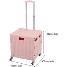 Yoidesu Carro Utilitario Plegable conTelescópico, Gran Capacidad de Carga, Diseño Plegable Conveniente, Rueda Giratoria, Uso Versátil para Compras, Comestibles y Entrega de Paquetes ()(Rosa) - Multicolor - Ver 4