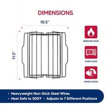 HIC Adjustable Wire Roasting Baking Broiling Rack Nonstick 10-Inches x 9.25-Inches - Antiadherente - Ver 4