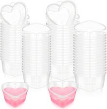 100 Pcs Heart Shaped Mini Storage Boxes With Lids - Clear Plastic Containers For Crafts, Food, And DIY Projects (1.7 Oz, 2.4 Oz) - 1.7 oz 2.4 oz - 查看 7
