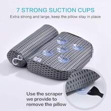 CYPNAlmohada de Baño Almohadas de Lujo para bañera con Malla de Aire 4D y ventosas Antideslizantes Soporte para la Cabeza la Espalda y los Hombros para SPA Bañera Ducha GrisFashion - 219748372 - Ver 5