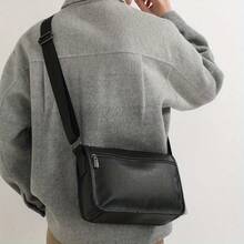 Genuine Leather One Shoulder Crossbody Bag, Large Capacity Multi-Zipper Shoulder Bag, Daily Commute Backpack, Real Leather Men's Shoulder Bag, Large Capacity Leather Crossbody Bag - Multicolor - View 1