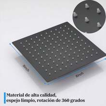 CYPNHAWOO Regadera para Baño Cabeza de Ducha de Lluvia Alta Presión 20cm Gran Cuadrada 201 de Acero Inoxidable Ducha de Rociar Regadera Fija para Baño Ahorro de Agua NergoFashion - 219790912 - Ver 8