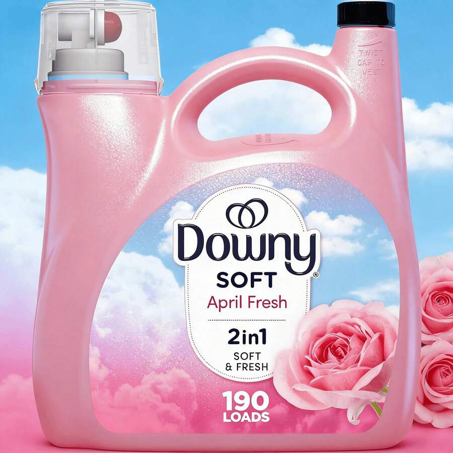 Downy Soft, 2 In 1 Soft And Fresh Liquid Fabric Softener, April Fresh, 140 Fl Oz, 190 Loads, Fabric Conditioner Liquid Provides Softness And Freshness For Fabrics-Downy April Fresh Liquid Fabric Conditioner (Fabric Softener), 12 Loads 10 Fl Oz[Fabric Softener, Laundry Detergent, Fragrance, Liquid Version, Family Pack, Washing Machine, Machine Wash, Hand Wash] - Nhiều màu - Xem 1