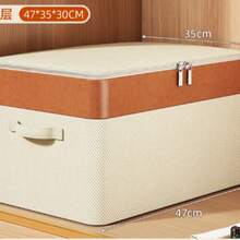 1pc Large Capacity Double-Layer Zippered Storage Box, Space-Saving Organizer For Clothes, Bedding, Suitable For Home, Room, Living Room, Travel - Multicolor - View 15