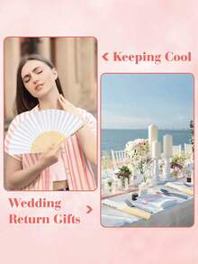 Bộ 10 quạt giấy cưới màu trắng in tên và logo theo yêu cầu, quạt giấy DIY màu trắng cổ điển, quà tặng độc đáo chất lượng cao phù hợp cho kỷ niệm, Ngày Valentine, Ngày của Mẹ, sinh nhật, Ngày của Cha, lễ tốt nghiệp, đám cưới, tân gia và các dịp khác. - Nhiều màu - Xem 9