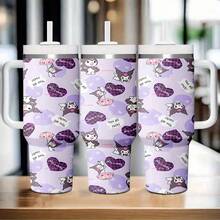 SANRIO 1 Cốc du lịch bằng thép không gỉ 40 oz kèm nắp và ống hút - Chống rò rỉ, vừa vặn với giá đỡ cốc trên xe hơi, giữ đồ uống nóng hoặc lạnh trong mùa hè, thiết kế hoạt hình dễ thương với các ngôi sao và nhân vật - Món quà hoàn hảo cho sinh nhật và ngày Valentine. - Nhiều màu - Xem 14