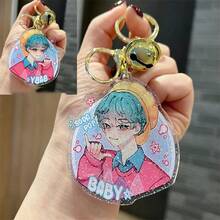 1pc K-Pop Girl Group Cartoon Idol Bell Keychain, Anime Keyring, Small Gift, Car Key Chain, Bag Charm - Multicolor - View 14