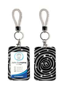 1个ABS黑色星形图案证件卡套，便携式夹子设计，适用于校园卡、身份证、交通卡、明星照片卡、钥匙链、包包挂件 - 彩色 - 查看 13