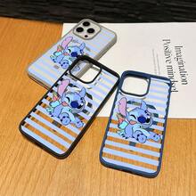 This Disney Lilo & Stitch Phone Case, Featuring Stitch And Angel Cartoon Characters, Boasts A Cute And Playful Design, A Simple And Stylish Appearance, And A Smooth And Comfortable Feel. It Features A Magnetic Back, Camera Protection, A Transparent And Fashionable Back Panel, And Reinforced Corners For Effective Drop Protection, Making It An Ideal Choice For Young People. This Phone Case Is Compatible With IPhone 17/16/15/14/13/...12/11/XR/XS/X Series And SamsungGalaxy S22, S23, S24, And S25 Series Phones. It's The Perfect Gift For Friends And Family. - Pink - View 3