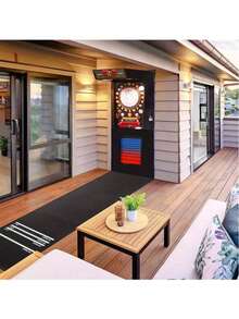 1pc Dart Board Mat, Dart Practice, 4 Throwing Distances, 300x34cm, Suitable For Bar, Home, Club, Game & Entertainment - Black - View 5