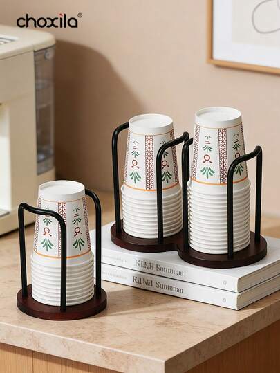 choxila 1个一次性纸杯架，实用杯架，桌面纸杯分配器，多功能纸杯支架