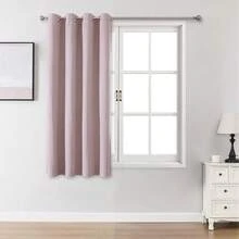 1pc/2pcs Linen-Like Blackout Curtains, Available In Multiple Sizes For Bedroom, Living Room, Home Theater, Dining Room, With Tie-Back Curtain Panels - Dusty Pink - View 24