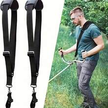 可调节修剪器肩带，配有符合人体工程学的肩垫和金属夹 - 织物背部支撑，带来舒适的修剪体验，男女通用，修剪器配件，贴合肩带，金属夹连接 - 黑色 - 查看 5