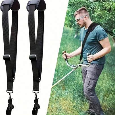 Correa ajustable para recortadora, con almohadillas de hombro ergonómicas y broches de metal - Soporte de espalda de tela para una experiencia de corte cómoda, se adapta a hombres y mujeres, accesorios para recortadora, correa ajustada, conexión con broche de metal