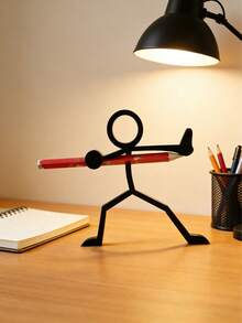 1件装3D打印简笔画人物铅笔架，包含笔筒、笔盒、桌面摆件、学习办公用品、文具和桌面雕塑。学生礼物，圣诞节和新年礼物。 - 彩色 - 查看 8