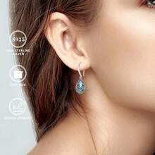 1对S925银月光石蜻蜓吊坠耳环 - 銀色 - 查看 2