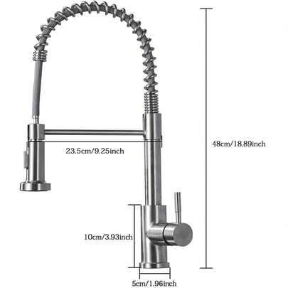 Modern Monobloc Pull Out Kitchen Mixer Tap Dual Spout Spray Single Lever 360°