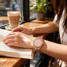 Fossil Chic Coachman Women's Chronograph Watch, Durable Leather Strap, Round Dial, Quartz Movement, Scratch-Resistant, Elegant Bestselling Watch, Suitable For Casual Wear And Birthday Gift AM4483