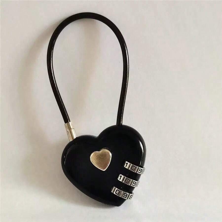 Multi-Functional Heart Lock Suitcase Luggage Travel Backpack Lock For School Gym Locker Sports Locker TSA Set Your Own Combination Luggage Lock TSA Approved Lock For Luggage Backpacks Gym Lockers Travel Essentials Portable For Dorm School Supplies For Travel Backpack Travel Bag Luggage Suitcase Travel Gear Gym Equipment UWAY - Black - View 1