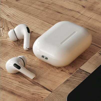 Prawdziwie bezprzewodowe słuchawki douszne – kompatybilne z Apple i Androidem, wbudowany mikrofon, konstrukcja odporna na pot, do 24 godzin pracy na baterii – białe, Słuchawki > Bezprzewodowe, Airbuds, Słuchawki douszne, Słuchawki nauszne