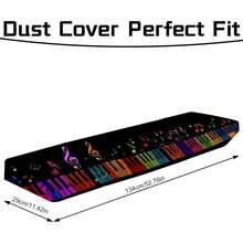 ALQD 88 Piano Keyboard Cover-Digital Board Stand Dust Covers With Durable Elastic Cord (Keyboard) - 深黑色 - 查看 11