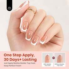 Beetles French Tips Press On Nails: 150 Pcs Pink Short Square Press On Nails Fake Nail Tips, Soft Gel Nail False Nails Art DIY Gifts For Women - Màu AA - Xem 2