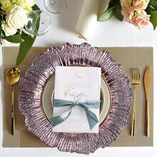 12/36pcs 13" Charger Plate, Floral Reef Charger For Dinning Plates, Table Setting And Wedding Party Table Decor. - 玫瑰金色 - 查看 5