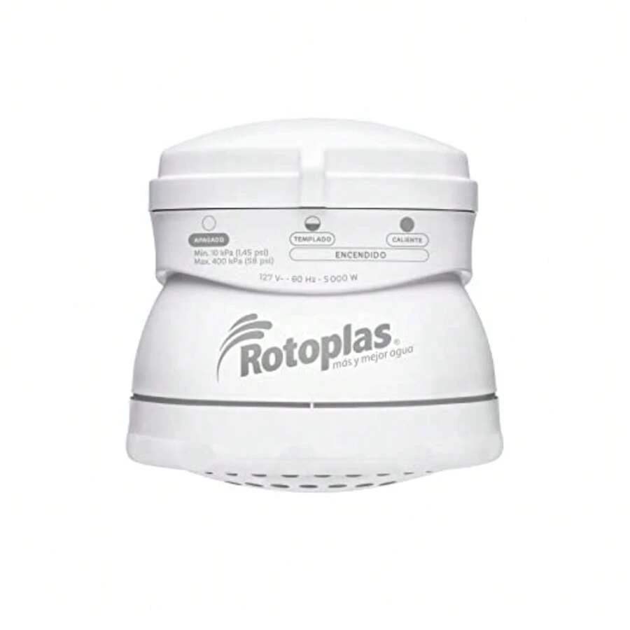 CYPNRegadera eléctrica Rotoplas EcoDucha Regadera de Baño Eléctrica de Bajo Consumo con Doble Cámara de Calefacción Potencia: 5000 Watts 127 V ~ 60 Hz Color: Blanco.Fashion - 219611466 - Ver 1