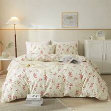 Garden Style Pink Floral Duvet Cover Twin Chic Shabby White Pink Floral Bedding Sets 100% Cotton Botanical Comforter Cover Aesthetic Boho Bedding Collection Variant 8 - 別緻的粉紅色花卉 - 查看 2