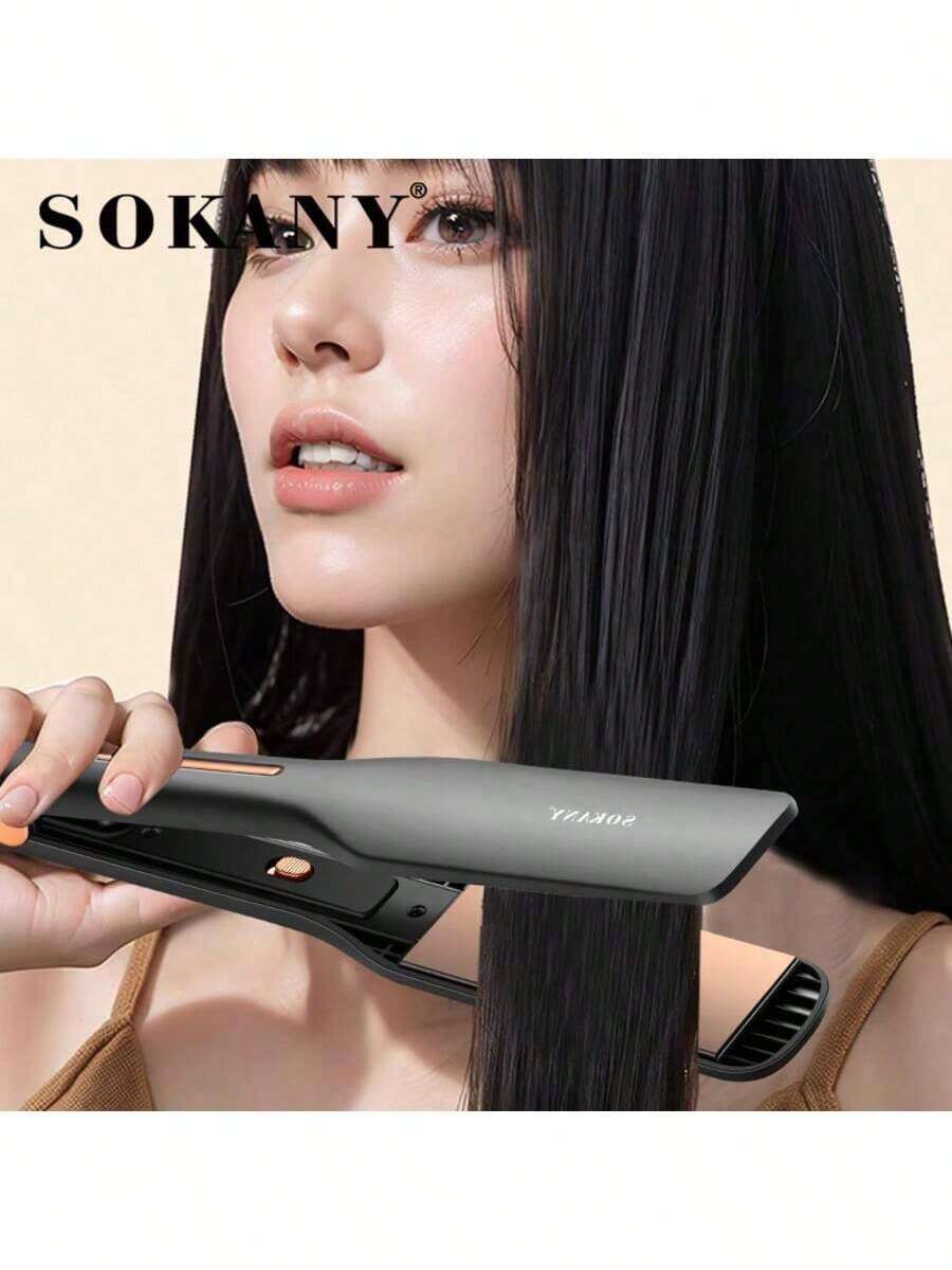 SOKANY SK-1909 Multifunctional Hair Straightener Dry Curling And Straightening Three-In-One, Alloy Material, Thermal Conductivity Diameter 21mm-30mm, Uniform Heating, Reduce Hair Damage, Intelligent Temperature Control Straight Clip, Lightweight Design, Easy To Carry, Easy To Create Daily Hairstyles, Whether It Is Straight Hair Or Curly Hair, Can Be Easily Achieved - Black - View 1